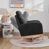 KTMBDW Nursery Rocking Chair, Teddy Upholstered Glider Rocker Rocking Accent Chair Padded Seat with High Backrest for Living Room, Bedroom, Offices - 4 of 4