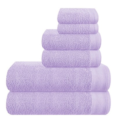 BAGOKIE 6 Packs Cotton Bath Towel Set