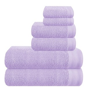 BAGOKIE 6 Packs Cotton Bath Towel Set - 1 of 4