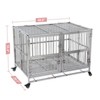 48" Upgraded Heavy Duty Dog Crate, Reinforced Baseplate for Large Dogs, Double Door Design with Wheels, Removable Tray - 2 of 4
