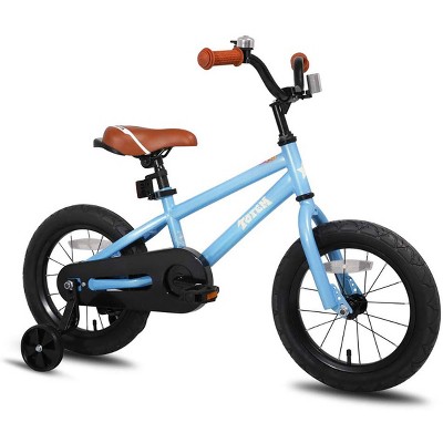 JOYSTAR Totem Series 16-Inch Ride-On Kids Bike with Coaster Braking, Training Wheels & Kickstand, Blue
