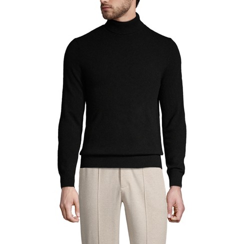 Lands End Men s Fine Gauge Cashmere Turtleneck Sweater X Large Black Target