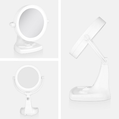 White Dual Magnification Lighted Vanity Mirror