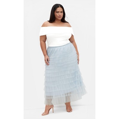 Women's Plus Size Averi Skirt - sky blue | CITY CHIC