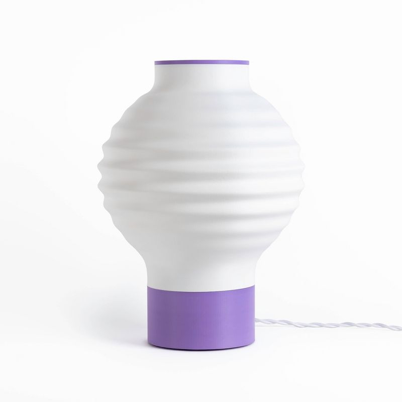 15" Asian Lantern Vintage Traditional Plant-Based PLA 3D Printed Dimmable LED Table Lamp White - JONATHAN Y, 1 of 8