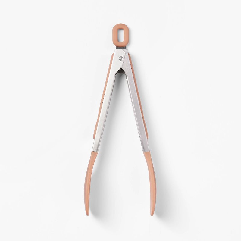 Silicone and Stainless Steel Mini Tong Terracotta Orange - Figmint&#8482;, 1 of 4