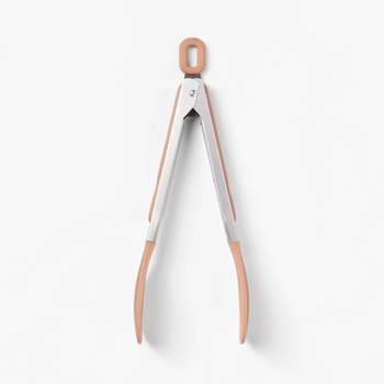 Silicone and Stainless Steel Mini Tong Terracotta Orange - Figmint™