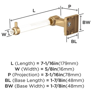 Glacio Clear and Champagne Bronze Single Post Toilet Paper Holder