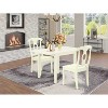 HomeStock 3-Pc Linen White Finish Solid Wood Top Dining Table Set for Small Spaces - 2 of 4