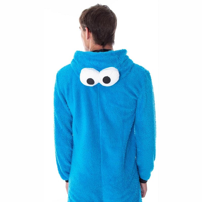 Sesame Street Men's Cookie Monster Costume Union Suit Pajama Outfit, 3 of 5