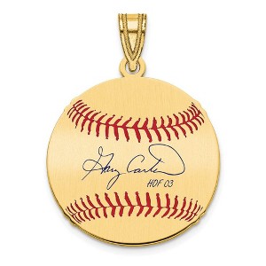 Black Bow Jewelry 14K Gold Plated Gary Carter Signature SM Enamel Baseball Pendant - 1 of 4