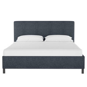 Queen Upholstered Platform Bed in Aiden Eclipse Blue - Project 62