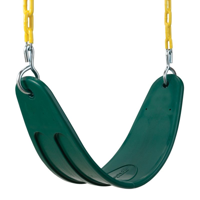 Gorilla Playsets Extreme-Duty Swing Belt - Green w/ Yellow Chains, 1 of 8