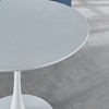 Dolonm 42.1"White Tulip Table for 4-6 people With Round Mdf Table Top, Pedestal Dining Table, End Table Leisure Coffee Table - 3 of 4