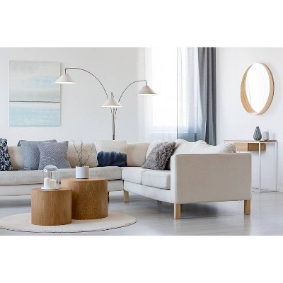 Modern Arc Adjustable 3-Head Floor Lamp in Brushed Steel