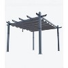 Retractable Aluminum Pergola – 10x10/10x13 Ft Wood-Grain Design, Adjustable Sunshade & Rust-Proof Frame for Patio/Backyard/Garden - 2 of 4