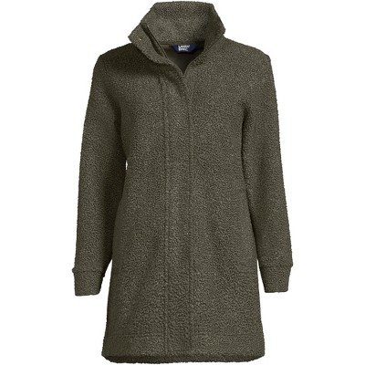 Lands' End Women's Petite Boucle Fleece Coat - Large - Forest Moss