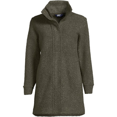 Lands' End Women's Boucle Fleece Coat - X-small - Forest Moss : Target