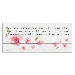 Stupell Industries Precious Daughter with Pink Flowers, 48" x 20" - 1 of 4