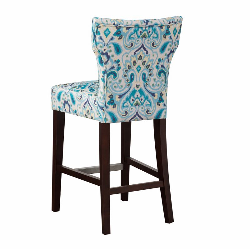 25&#34; Saffron Tufted Back Counter Height Barstool Blue/Yellow, 4 of 8