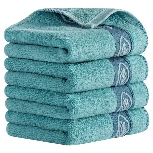 REGALWOVEN Soft Absorbent Cotton Polyester Leaves Pattern Decorative Hand Towel 13" x 29" - 1 of 4