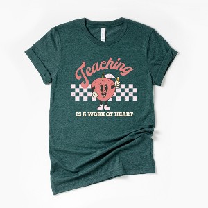 Simply Sage Market Women's Retro Teaching Is A Work Of Heart Short Sleeve Graphic Tee - 1 of 2