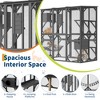 Large wooden cat cage, multi-level cat house with roof, 4 platforms, hammock and scratching post, cat fence window, 70 inches - 4 of 4