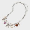 Mixed Butterfly and Floral Charm Necklace - Wild Fable™ Silver - 3 of 4