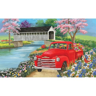 Briarwood Lane Spring Doormat 30x18 Indoor Outdoor Spring Covered Bridge For Spring Doormat