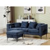 TiramisuBest 3 in 1 Pull Out Couch & L Shaped Sectional Sofa Chenille Convertible Storage Ottoman - 2 of 4