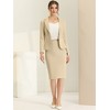 INSPIRE CHIC Women's Office Long Sleeve Blazer and Pencil Skirt Suit 2 Pieces set - 3 of 4