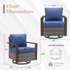 Outdoor Patio Glider Chair Wicker Rattan Swivel Chair Set of 2 with Removable Cushions - 2 of 4