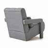Racxily Comfortable Accent Chair - GREY Linen Upholstered Chair with Pillow, Modern Accent Chair for Small Spaces, Office/Study/Living Room - 4 of 4