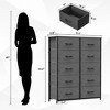 DOMETOUR Drawer Dresser for Bedroom, Fabric Storage Tower Tall Chest Organizer, Storage Cabinet Unit Bins Living Room Entryway Closet-Gray - 4 of 4