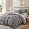 Angel Sar 100% Washed Cotton Duvet Cover Set, Twin Size Fade-Resistant Bedding with Pillow Sham, Natural - 2 of 4