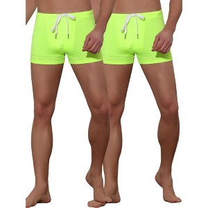 Lars Amadeus Men's Solid Color Drawstring Waist Summer Beach Pool Swim Trunks 2 Pack - 1 of 4