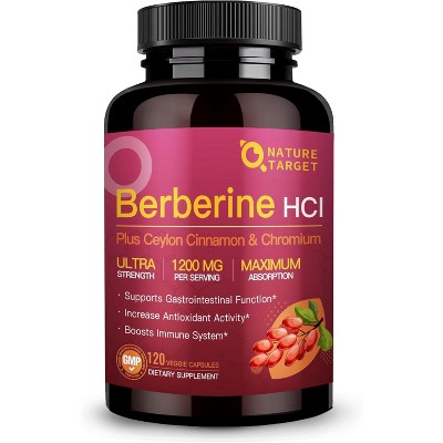 NATURE TARGET Berberine HCl 1200mg with Ceylon Cinnamon, Chromium