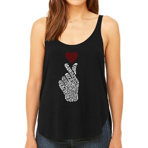 LA Pop Art Women's Premium Word Art Flowy Tank Top - K-Pop - 1 of 4