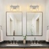 POWLIG Modern Chrome Vanity Light for Bathroom Mirror - 11.81 Inch Dimmable 2-Light Fixture with Glass Shades - 2 of 4