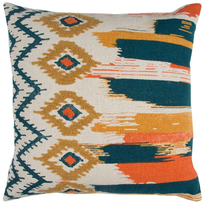 20"x20" Oversize Boho Ikat Square Throw Pillow - Rizzy Home, 1 of 8