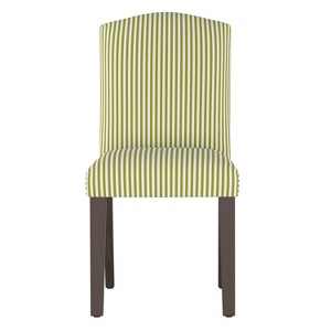 Lucy Camel Back Dining Chair Olive Stripe - Cloth & Co., Green Stripe