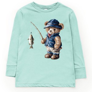 The Juniper Shop Teddy Bear Fisherman Youth Long Sleeve Tee - 1 of 4