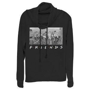 Juniors Womens Friends Besties Atop Skyscraper Photo Cowl Neck Sweatshirt - 1 of 3