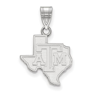 Black Bow Jewelry 10k White Gold Texas A&M Aggies NCAA Medium Pendant - 1 of 3
