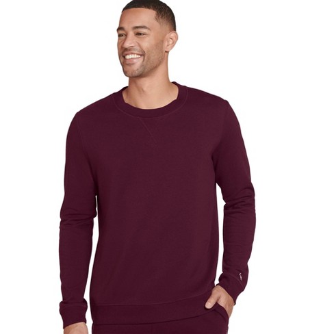 Jockey Men's Cotton Blend Fleece Crew Sweatshirt L Deepest Burgundy ...