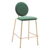 HomeRoots Set of Two 26" Green and Gold Velvet and Steel Counter Height Bar Chairs - 4 of 4