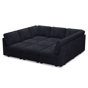 Belffin 9-Seater Sleeper Sectional - Convertible Cloud Couch with Plush Corduroy & All-Module Storage - 1 of 4
