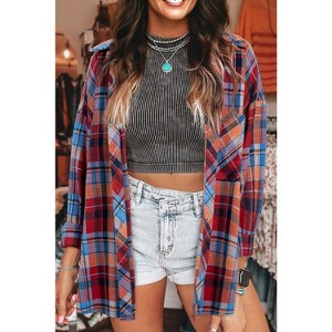 Plaid Print Loose Vintage Shirt - 1 of 1