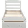 Streamdale Platform Twin Bed Frame With Storage Drawer And Wood Slat Support White - 3 of 4