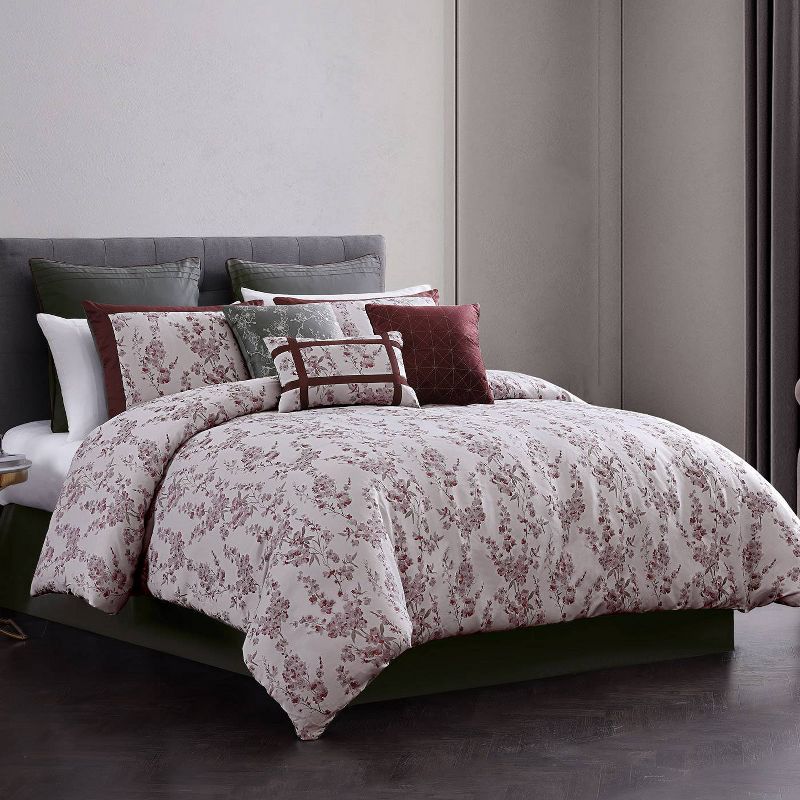 Oren Comforter Set Burgundy - Riverbrook Home, 4 of 10